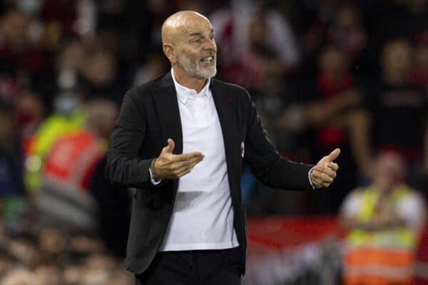 LIVERPOOL, ENGLAND - Wednesday, September 15, 2021: AC Milan's manager Stefano Pioli during the UEFA Champions League Group B Matchday 1 game between Liverpool FC and AC Milan at Anfield. (Pic by Paul Currie/Propaganda)