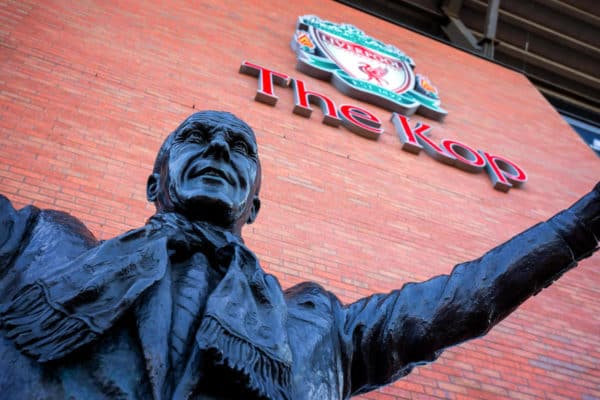 Bill Shankly statue, Anfield, The Kop (Image: Alamy Stock Photo)