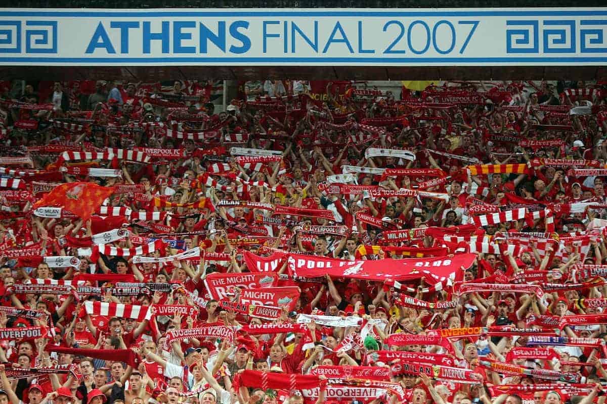 Athens, Greece - Wednesday, May 23, 2007: Liverpool's fans before the UEFA Champions League Final against AC Milan at the OACA Spyro Louis Olympic Stadium. (Pic byDavid Rawcliffe/Propaganda)