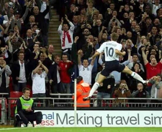 London, England - Wednesday, May 28, 2008: England's xxxx in action against USA's xxxx at Wembley Stadium. (Pic by Chris Ratcliffe/Propaganda)