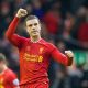 LIVERPOOL, ENGLAND - Sunday, February 23, 2014: Liverpool's Jordan Henderson celebrates after beating Swansea City 4-3 during the Premiership match at Anfield. (Pic by David Rawcliffe/Propaganda)