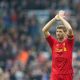 NEWCASTLE-UPON-TYNE, ENGLAND - Saturday, October 19, 2013: Liverpool's captain Steven Gerrard applauds the travelling supporters after his sides' 2-2 draw with Newcastle United during the Premiership match at St. James' Park. (Pic by David Rawcliffe/Propaganda)