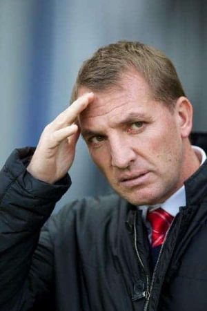 HULL, ENGLAND - Sunday, December 1, 2013: Liverpool's manager Brendan Rodgers before the Premiership match against Hull City at the KC Stadium. (Pic by David Rawcliffe/Propaganda)