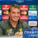 BASEL, SWITZERLAND - Tuesday, September 30, 2014: Liverpool's manager Brendan Rodgers during a press conference at the St. Jakob Stadium ahead of the UEFA Champions League Group B match against FC Basel. (Pic by David Rawcliffe/Propaganda)