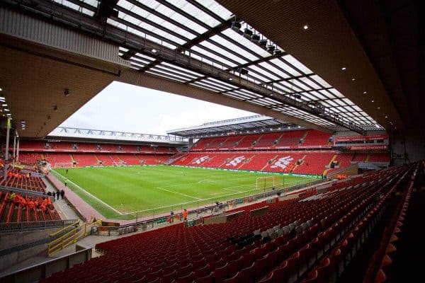 LIVERPOOL, ENGLAND - Saturday, January 31, 2015: A general view of Liverpool's Anfield Stadium ahead of the Liverpool versus West Ham United Premier League match. (Pic by David Rawcliffe/Propaganda) [general view]