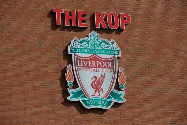 LIVERPOOL, ENGLAND - Sunday, March 22, 2015: Liverpool's Spion Kop before the Premier League match against Manchester United at Anfield. (Pic by David Rawcliffe/Propaganda)