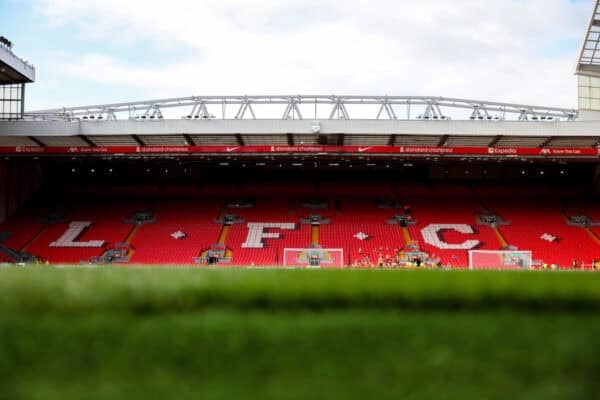 Anfield, matchday general, pitch, The Kop (Photo by Ryan Browne/Propaganda)