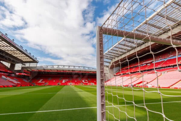 Anfield, general view of the Kop on matchday. (Photo by Ryan Browne/Propaganda)
