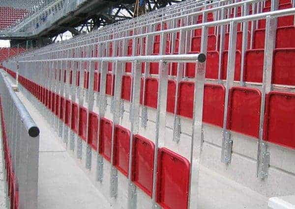 Safe standing rail seats