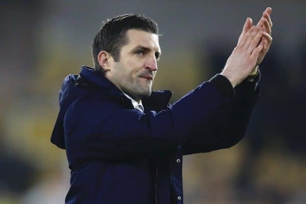 Shrewsbury Town manager Sam Ricketts after the FA Cup fourth round replay match at Molineux, Wolverhampton. PRESS ASSOCIATION Photo. Picture date: Tuesday February 5, 2019. See PA story SOCCER Wolves. Photo credit should read: Martin Rickett/PA Wire. RESTRICTIONS: EDITORIAL USE ONLY No use with unauthorised audio, video, data, fixture lists, club/league logos or "live" services. Online in-match use limited to 120 images, no video emulation. No use in betting, games or single club/league/player publications.