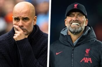 Guardiola, Klopp collage