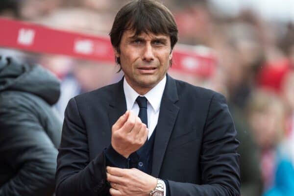 STOKE-ON-TRENT, ENGLAND - Saturday, March 18, 2017: Chelsea Manager Antonio Conte ahead of the FA Premier League match against Stoke City at the Bet365 Stadium. (Pic by Laura Malkin/Propaganda)