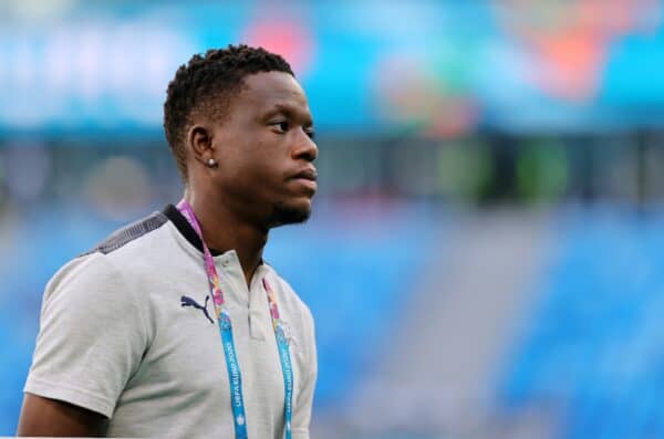 SAINT PETERSBURG, RUSSIA - JULY 02: Denis Zakaria of Switzerland inspects the pitch prior to the UEFA Euro 2020 Championship Quarter-final match between Switzerland and Spain at Saint Petersburg Stadium on July 02, 2021 in Saint Petersburg, Russia. (Photo by Joosep Martinson - UEFA)