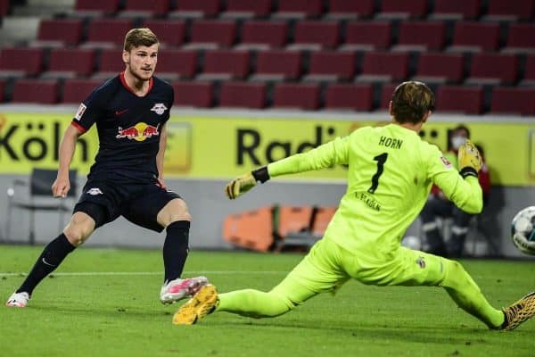 RB Leipzig striker Timo Werner notched his 25th Bundesliga goal of the season against Cologne (Ina Fassbender/AP)