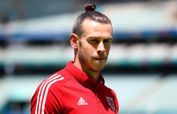 BAKU, AZERBAIJAN - JUNE 11: Gareth Bale of Wales looks on prior to the Wales Training Session ahead of the UEFA Euro 2020 Championship Group A match between Wales and Switzerland at Baku Olimpiya Stadionu on June 11, 2021 in Baku, Azerbaijan. (Photo by Matthew Lewis - UEFA/UEFA via Getty Images)