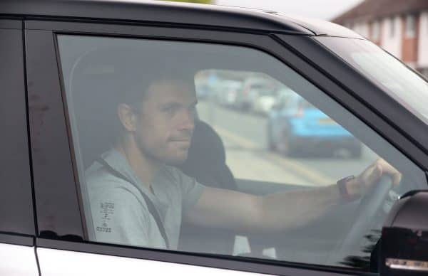 Jordan Henderson arriving at Melwood during coronavirus pandemic (Peter Byrne/PA)