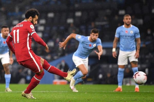 Mohamed Salah put Liverpool ahead from the penalty spot (Shaun Botterill/PA)