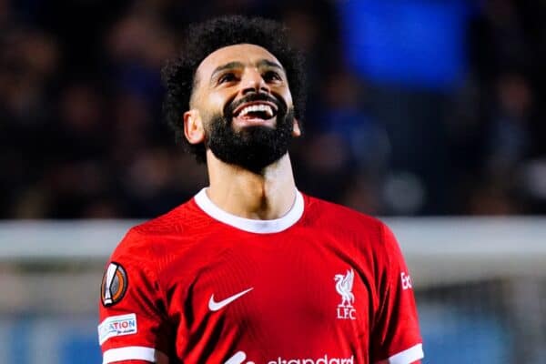 Liverpool's Mohamed Salah during the UEFA Europa League, quarter-final second leg match at the Gewiss Stadium, Bergamo, Italy. Picture date: Thursday April 18, 2024.