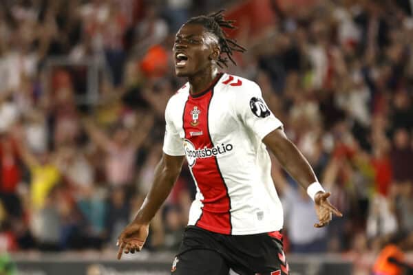 Southampton's Romeo Lavia celebrates scoring their side's first goal of the game during the Premier League match at St Mary's Stadium, Southampton. Picture date: Tuesday August 30, 2022 (Steven Paston/PA)