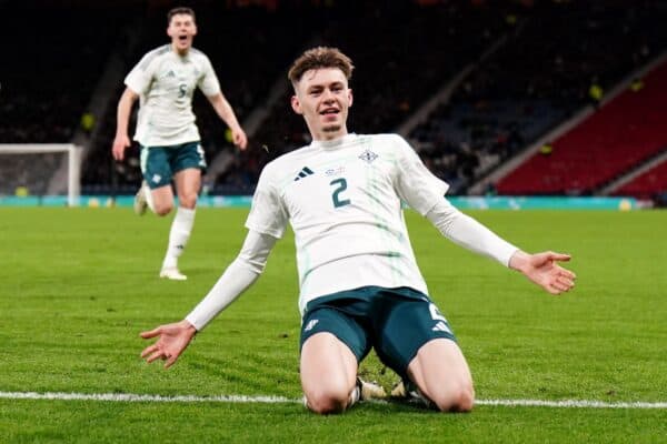 File photo dated 26-03-2024 of Northern Ireland's Conor Bradley, who believes youth can be a strong point for Northern Ireland as Michael O'Neill's latest transformation of the team takes shape. Issue date: Wednesday March 27, 2024.
