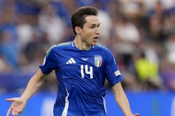 Italy's Federico Chiesa during the UEFA Euro 2024 round of 16 match at the Olympiastadion in Berlin, Germany. Picture date: Saturday June 29, 2024.