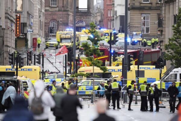 Police and emergency personnel dealing with a road traffic incident (Danny Lawson/PA)