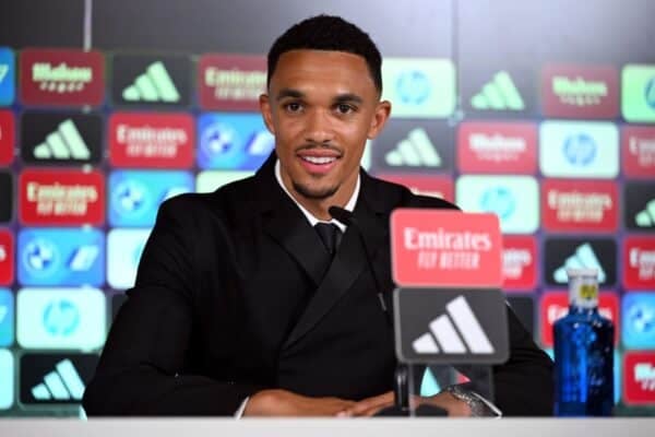 Trent Alexander-Arnold Real Madrid unveiling. June 12, 2024 (Borja Hojas/PA)
