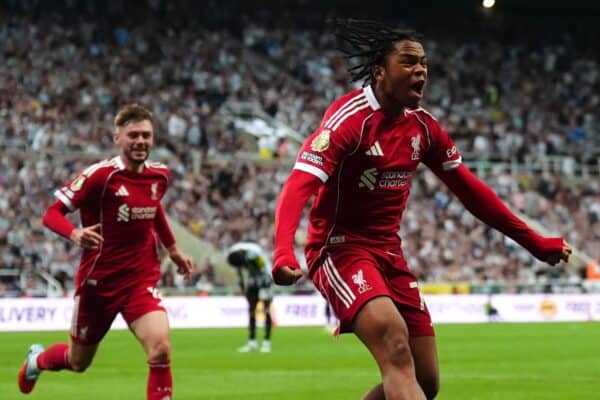 Rio Ngumoha hit the late winner for Liverpool (Owen Humphreys/PA)