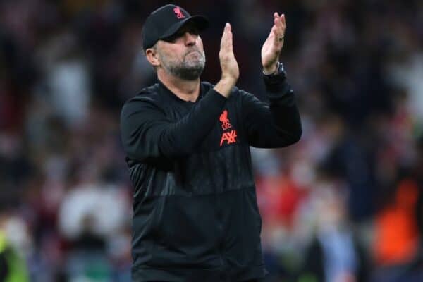 Liverpool manager Jurgen Klopp reacts after the UEFA Champions League, Group B match at the Wanda Metropolitano, Madrid. Picture date: Tuesday October 19, 2021.