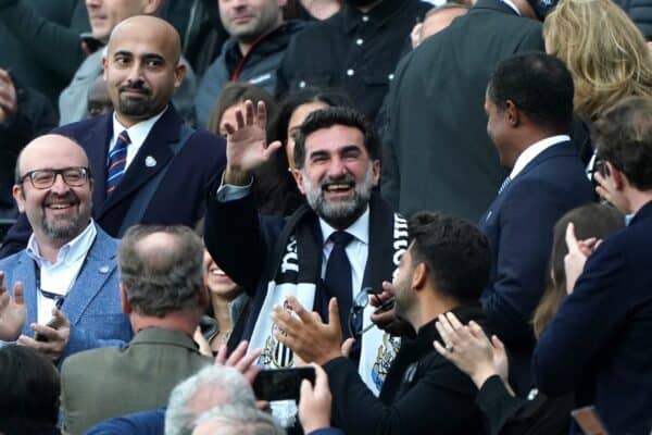 New Newcastle United chairman Yasir Al-Rumayyan waves the supports prior to kick-off in the Premier League match at St. James' Park, Newcastle. Picture date: Sunday October 17, 2021.