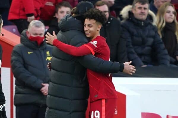 Jurgen Klopp handed Kaide Gordon a chance against Shrewsbury (Peter Byrne/PA)