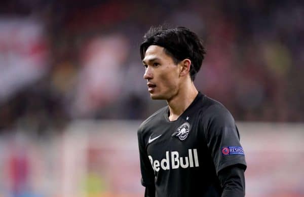Liverpool are hopeful of securing a bargain deal for Red Bull Salzburg’s Takumi Minamino (John Walton/PA)