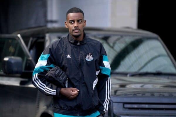 Newcastle striker Alexander Isak arriving before a Premier League match against Manchester United at St James’ Park (Owen Humphreys/PA)