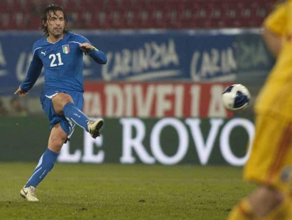 17.11.2010, Worthersee-Arena, Klagenfurt, AUT, Freundschaftliches Landerspiel, Italien vs Rumanien, im Bild Andrea Pirlo, ITA, #21 // during international frindly footballmatch, Italy vs Romania at Worthersee-Arena Klagenfurt on 17/11/2010. EXPA Pictures (C) 2010, PhotoCredit: EXPA/ E. Scheriau