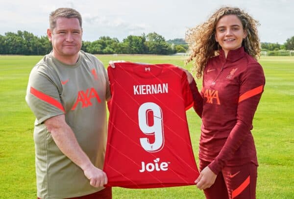 Leanne Kiernan signs for Liverpool FC Women at Solar Campus, 18/06/21. Photo: Nick Taylor/LFC