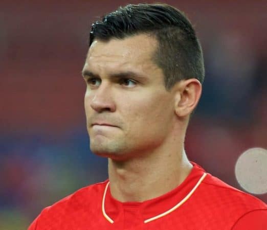 KUALA LUMPUR, MALAYSIA - Friday, July 24, 2015: Liverpool's Dejan Lovren before a friendly match against Malaysia XI at the Bukit Jalil National Stadium on day twelve of the club's preseason tour. (Pic by David Rawcliffe/Propaganda)