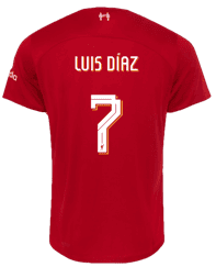 Luis Diaz #7 Liverpool FC 2023/24 Home Shirt