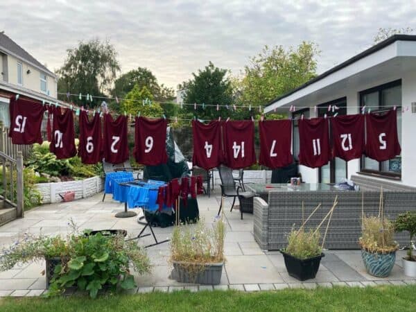 Old Xaverians shirts on washing line