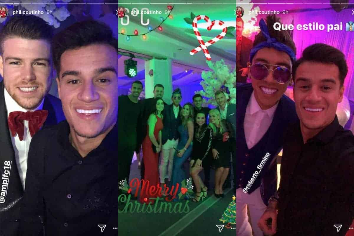 Best images and videos as Liverpool players celebrate at Christmas