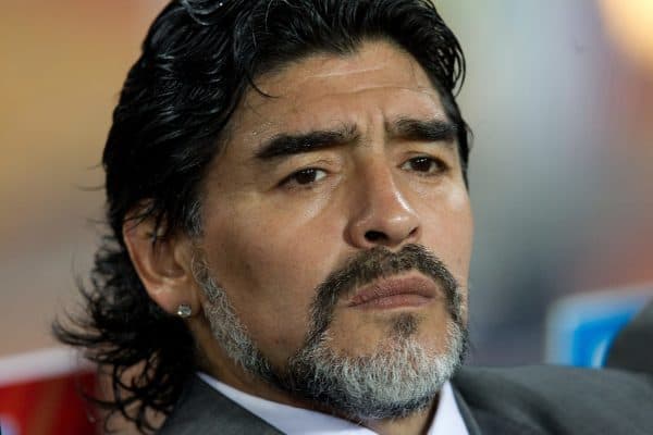 27.06.2010, Soccer City Stadium, Johannesburg, RSA, FIFA WM 2010, Argentina (ARG) vs Mexico (MEX), im Bild Coach of Argentina Diego Maradona during the 2010 FIFA World Cup South Africa. EXPA Pictures © 2010, PhotoCredit: EXPA/ Sportida/ Vid Ponikvar +++ Slovenia OUT +++